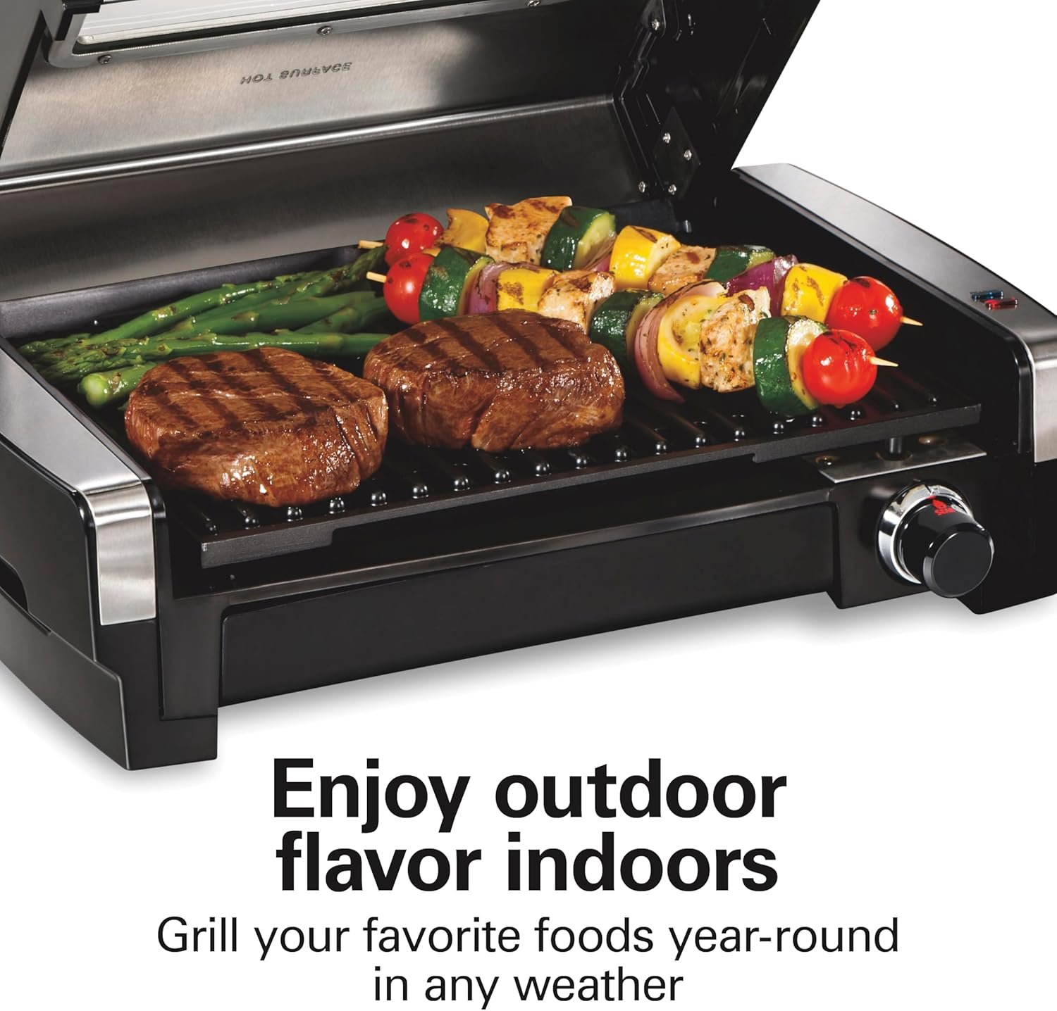 Electric Indoor Searing Grill with Adjustable Temperature and Nonstick Grate - Image 3