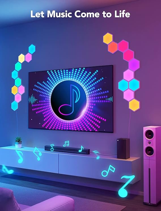RGBIC Hexagon Smart LED Wall Panels Music Sync Lights - Image 2