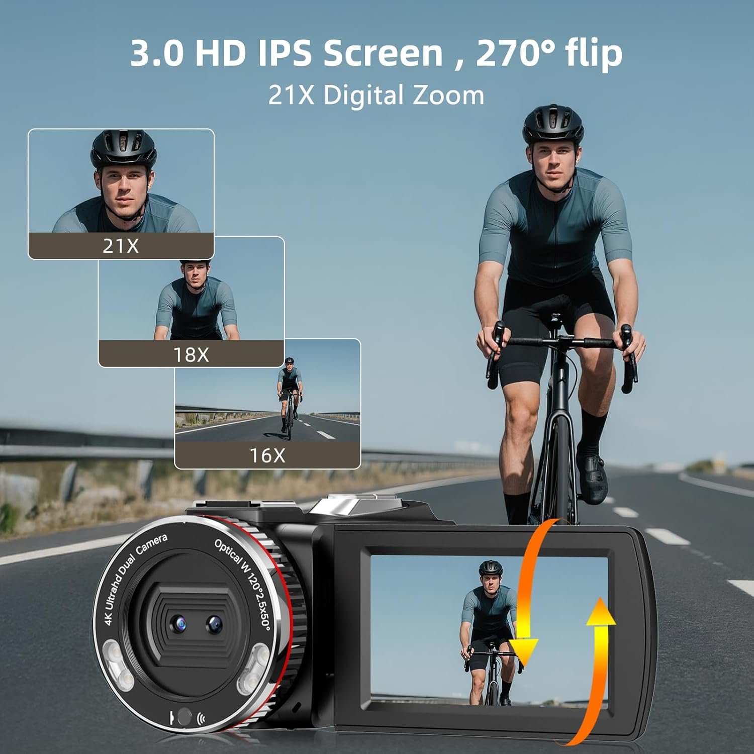 4K Vlogging Camera 64MP Dual Camcorder for TikTok & YouTube - Image 4