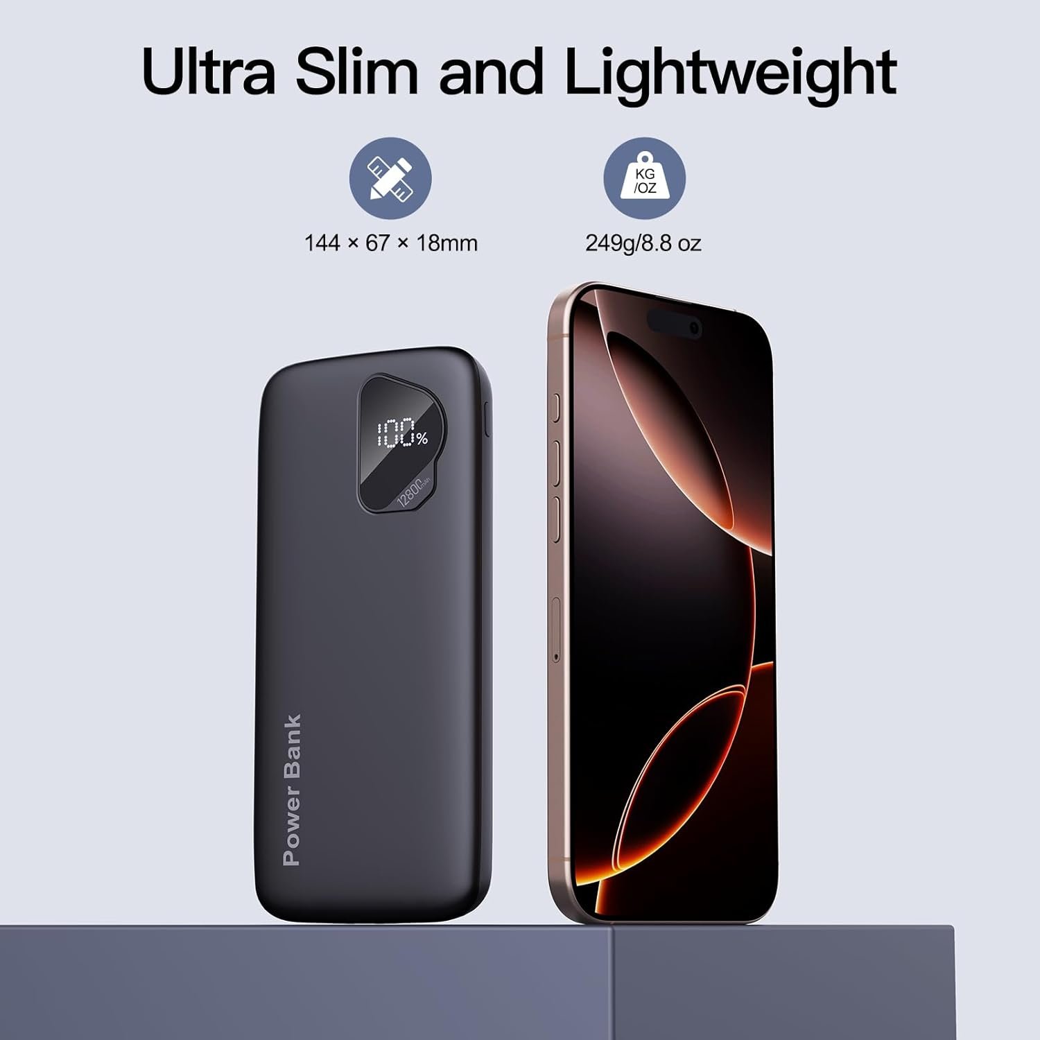 2-Pack 12800mAh Portable Power Bank Built-in Cables - Image 4