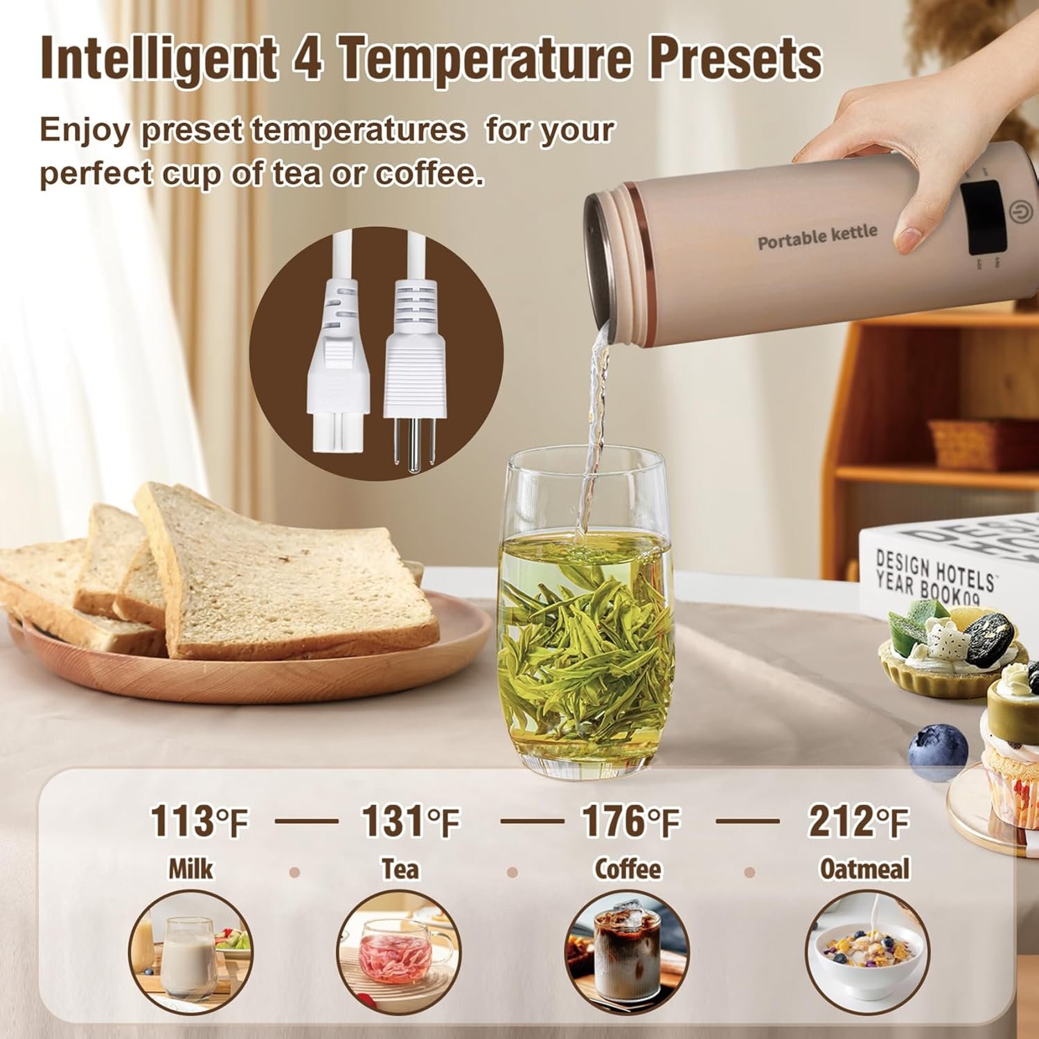 Portable Travel Electric Kettle with Temperature Control 400ml - Image 4