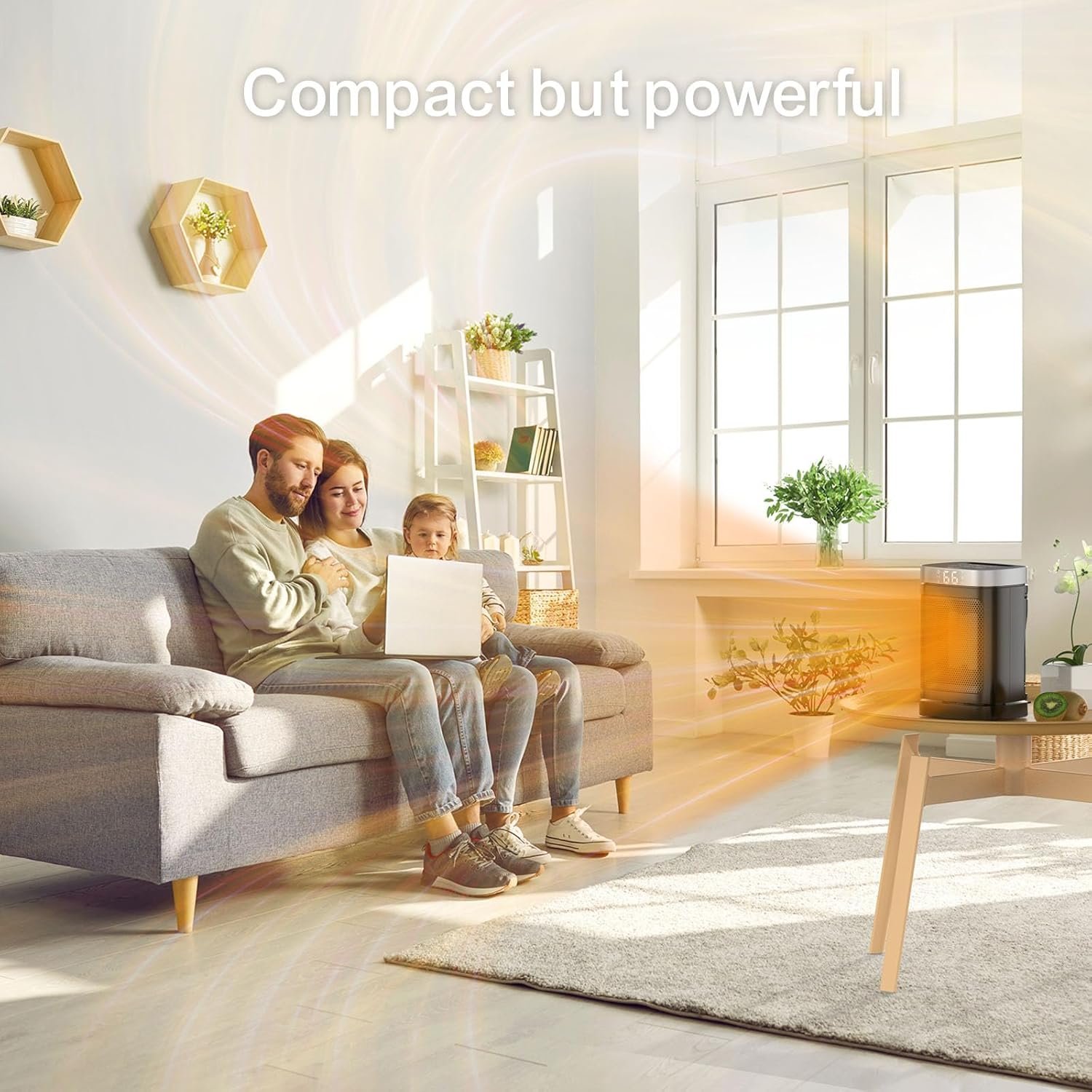 Portable 1500W PTC Space Heater with Remote and Timer - Image 3