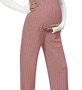 Sleeveless Rib Knitted Maternity Jumpsuit with Straight Leg Overalls Design