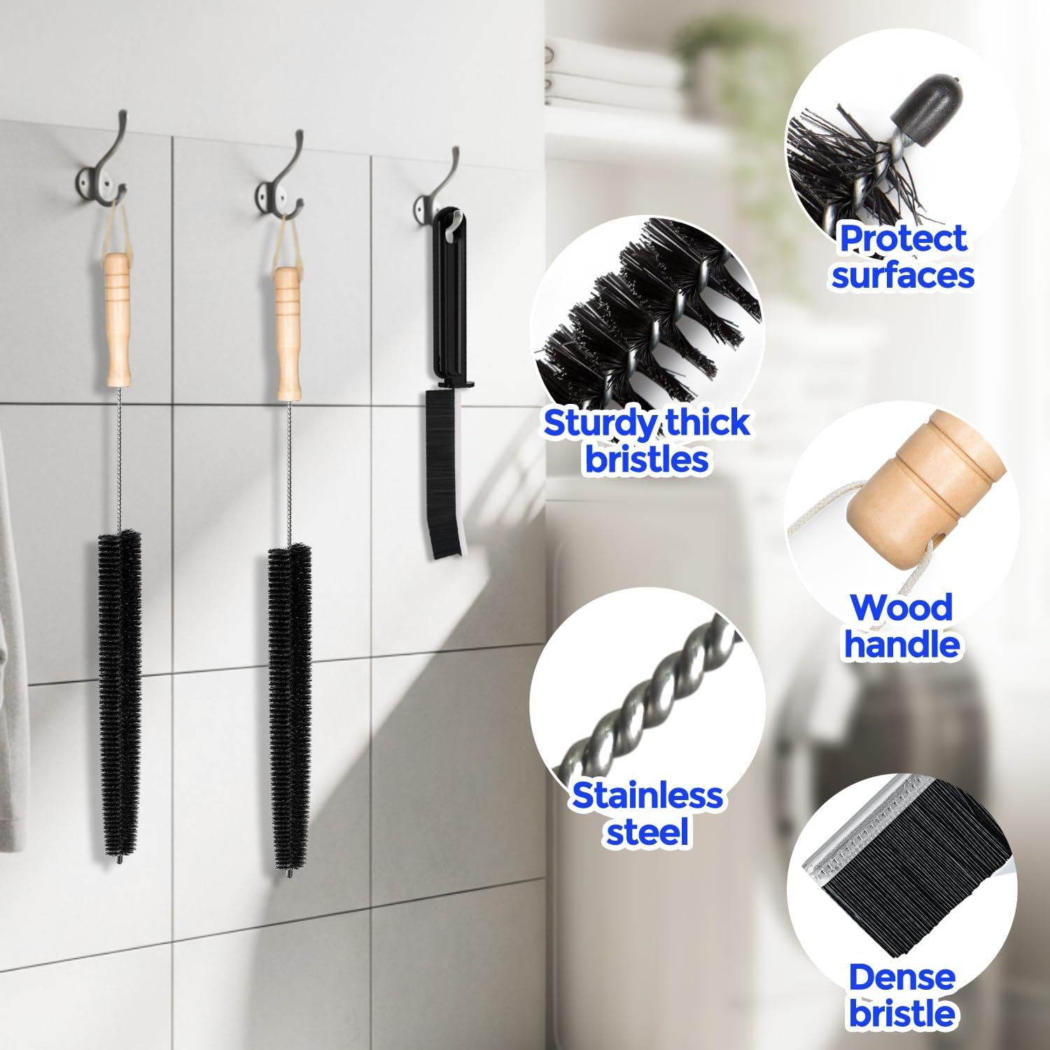 2-Pack Stainless Steel Dryer Vent Cleaner Kit and Lint Brush - Image 4