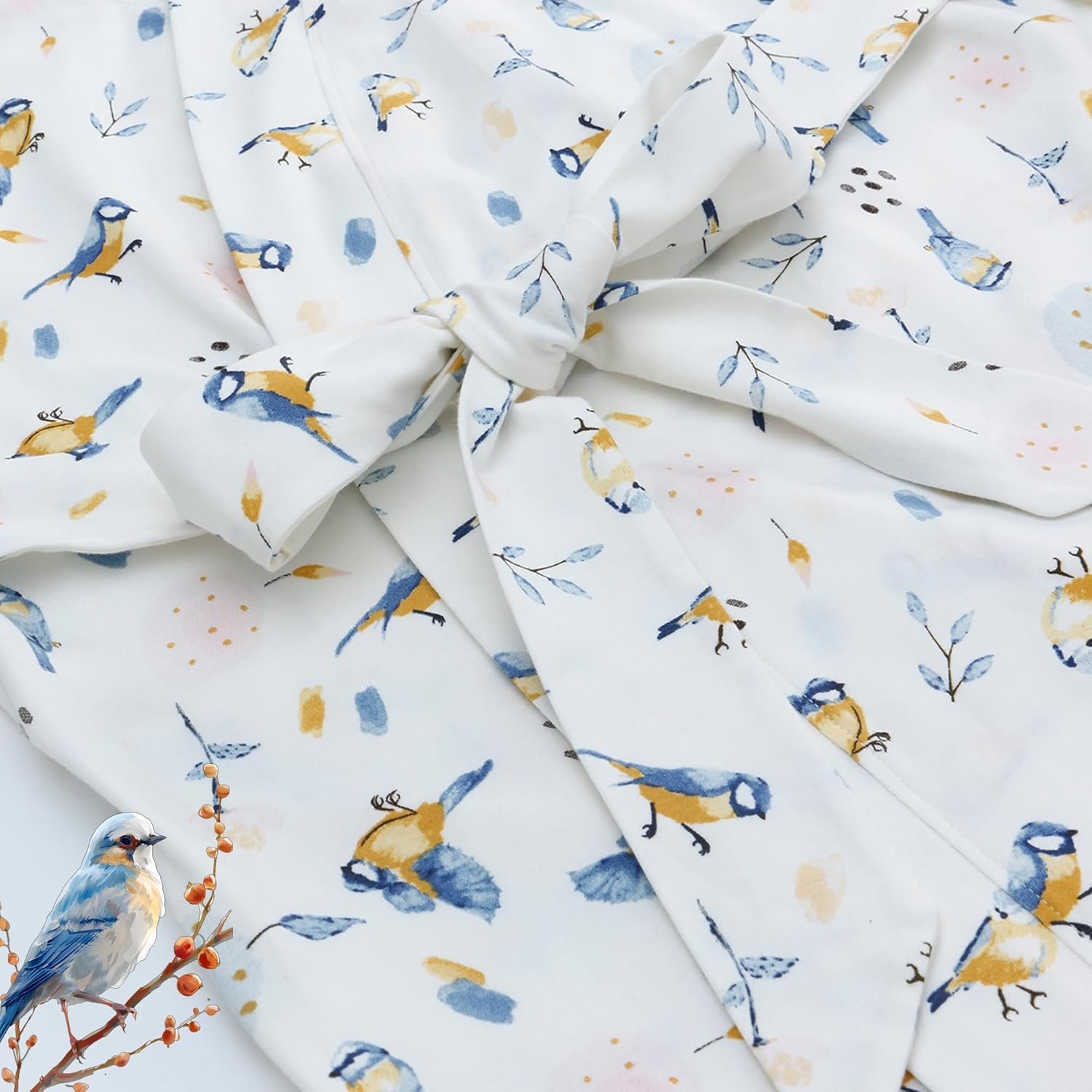 Maternity Robe and Matching Baby Swaddle Set for Labor Delivery - Image 3