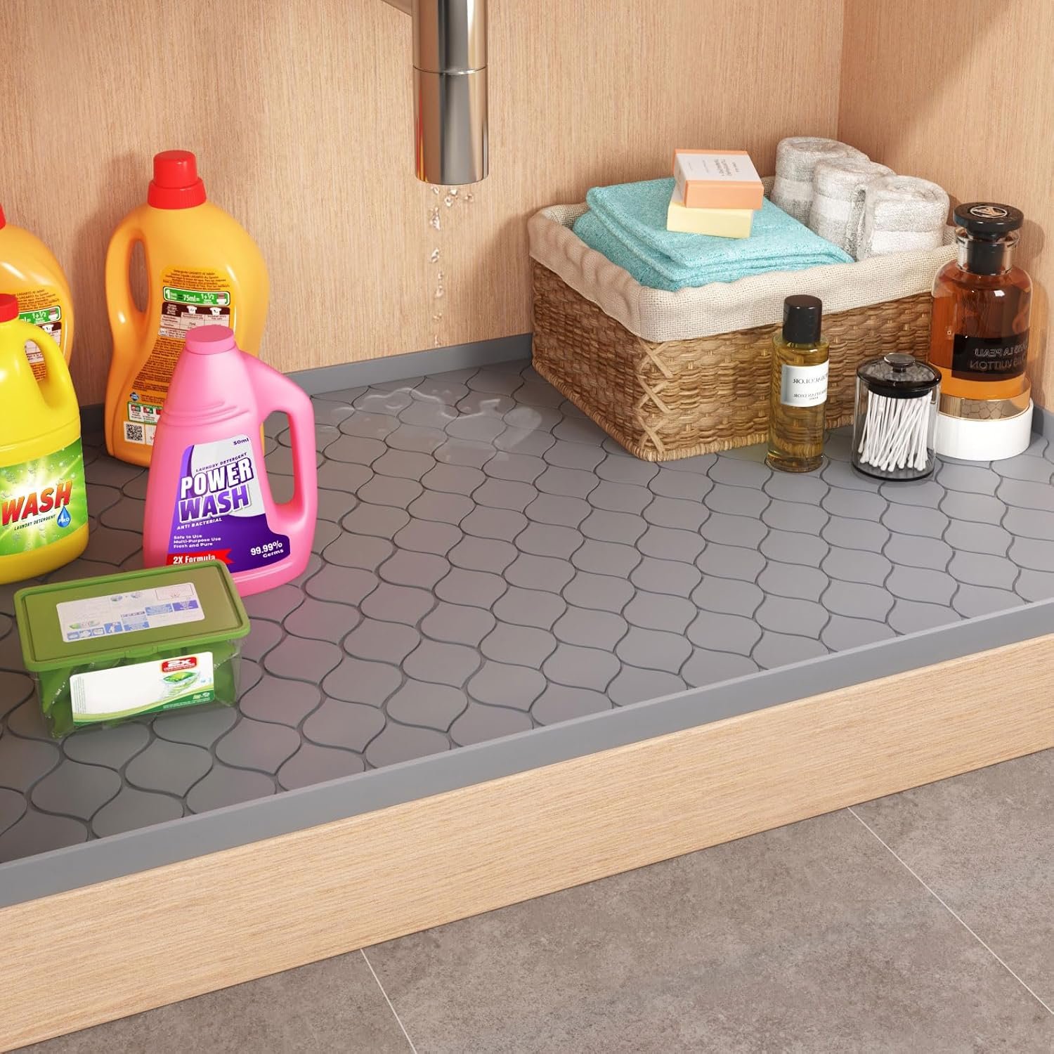 Waterproof Silicone Under Sink Mat for Kitchen Cabinets and Bathrooms - Image 4