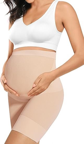 High Waisted Maternity Shapewear for Belly Support and Chafing Prevention