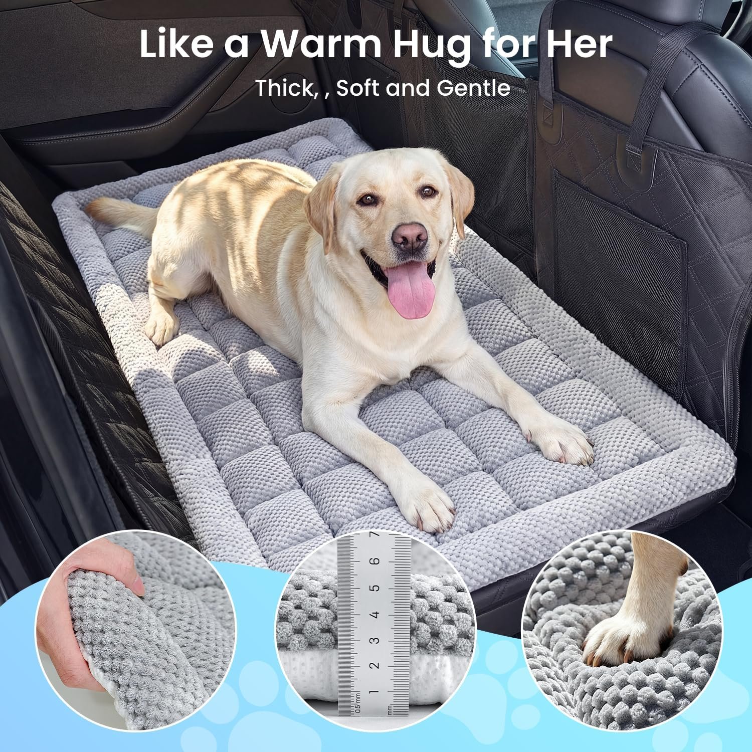 Chew-Resistant Extra-Thick Backseat Dog Bed Mat for Trucks and SUVs - Image 2