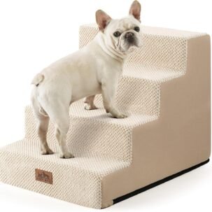 Non-Slip Dog Steps for High Beds, 17.7-Inch Height for Puppies