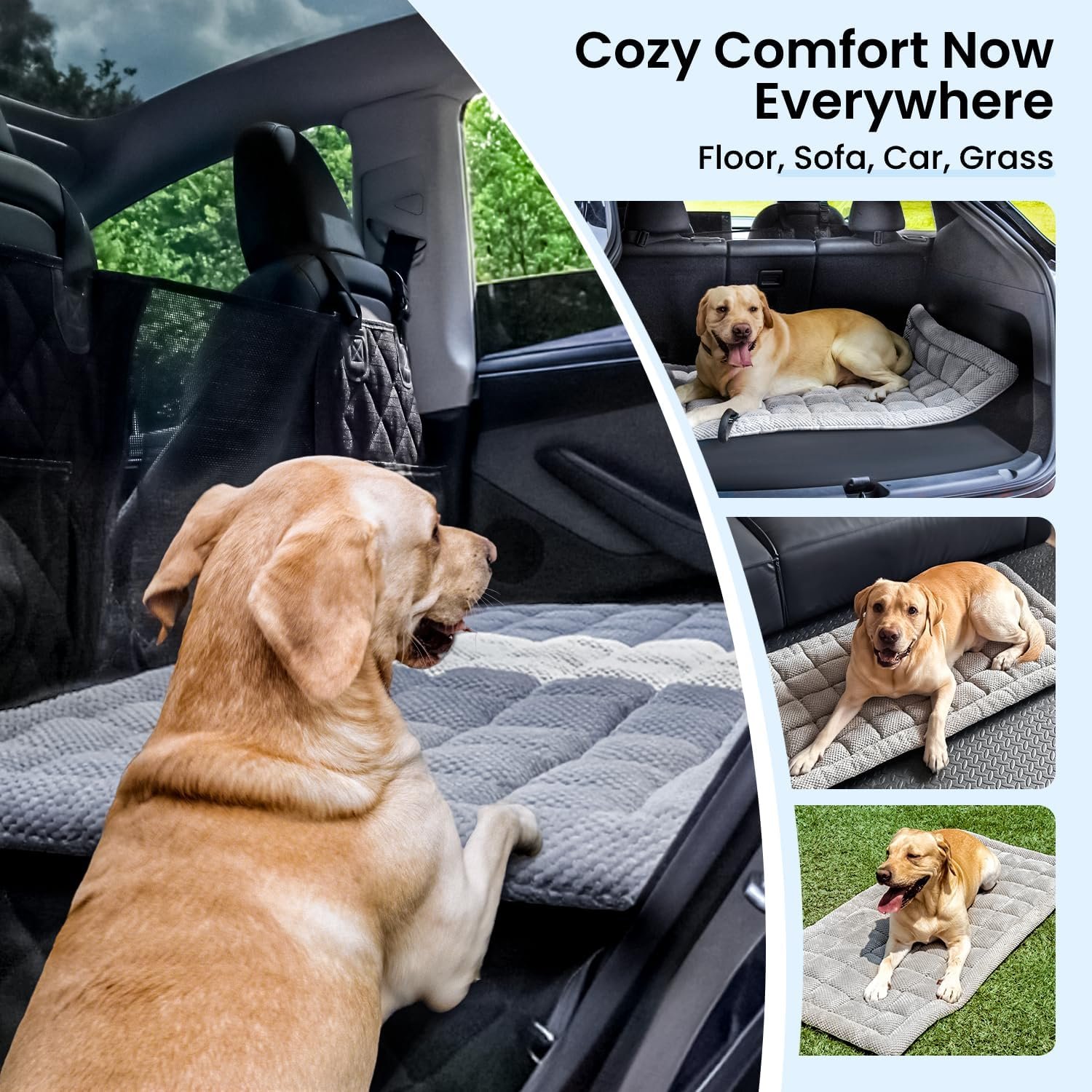 Chew-Resistant Extra-Thick Backseat Dog Bed Mat for Trucks and SUVs - Image 3