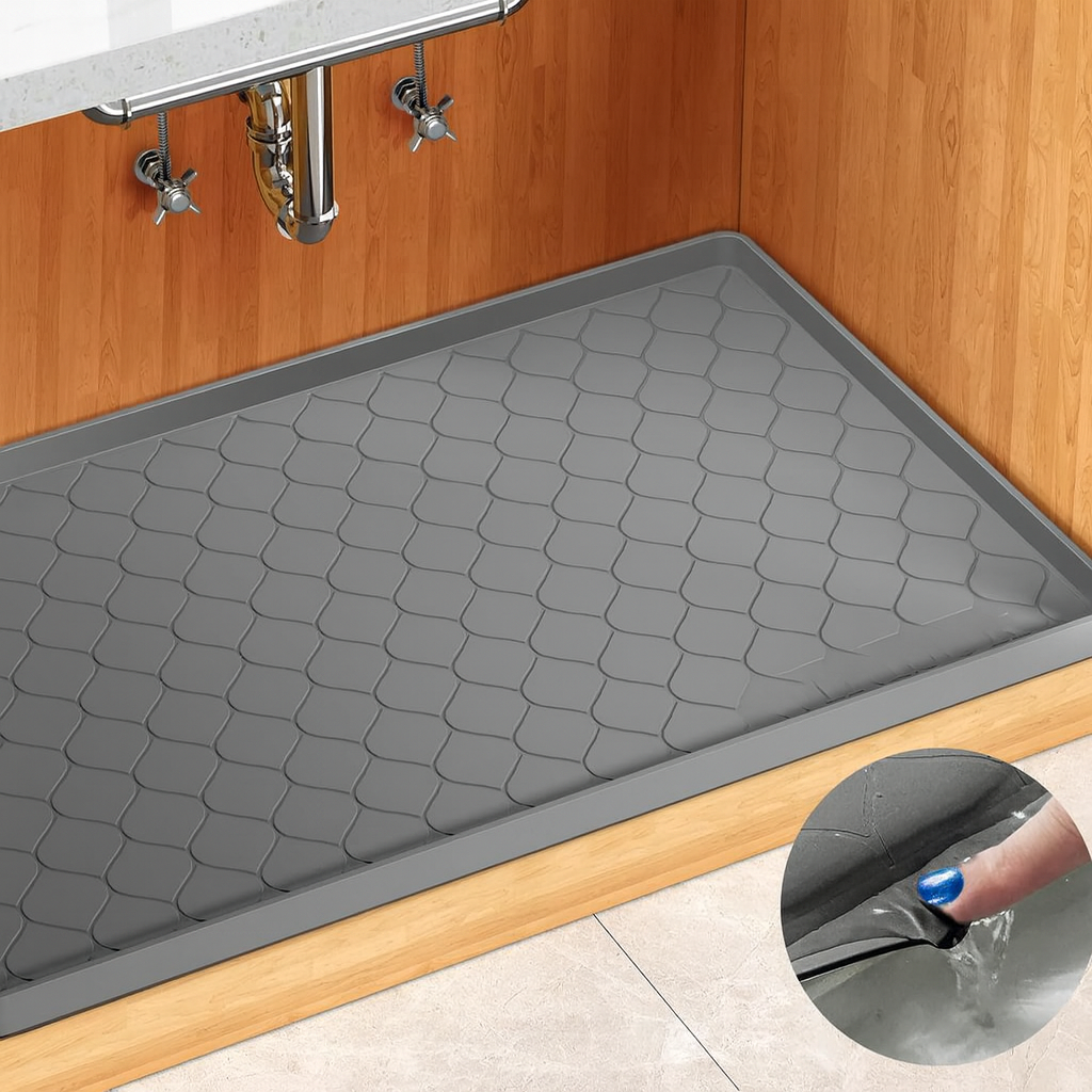 Waterproof Silicone Under Sink Mat for Kitchen Cabinets and Bathrooms
