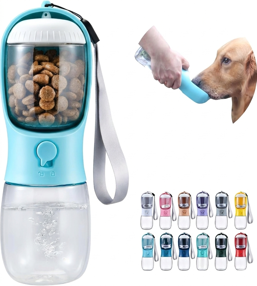 Portable Dog Water Bottle and Food Container for Hiking Trips