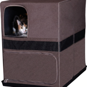 Foldable Cat Litter Box Enclosure with Integrated Tracking Control Mat