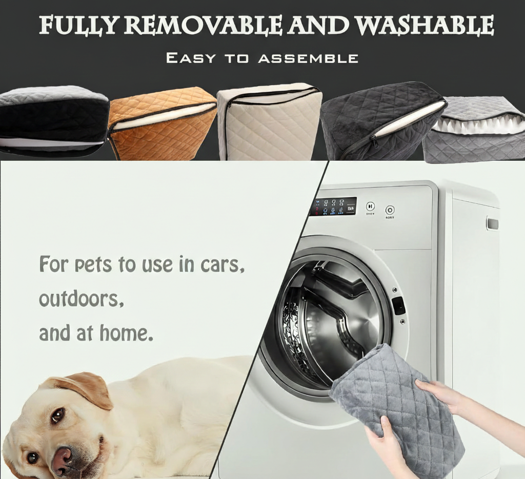 Elevated Dog Car Seat for Small Dogs, Washable Booster Cushion - Image 3