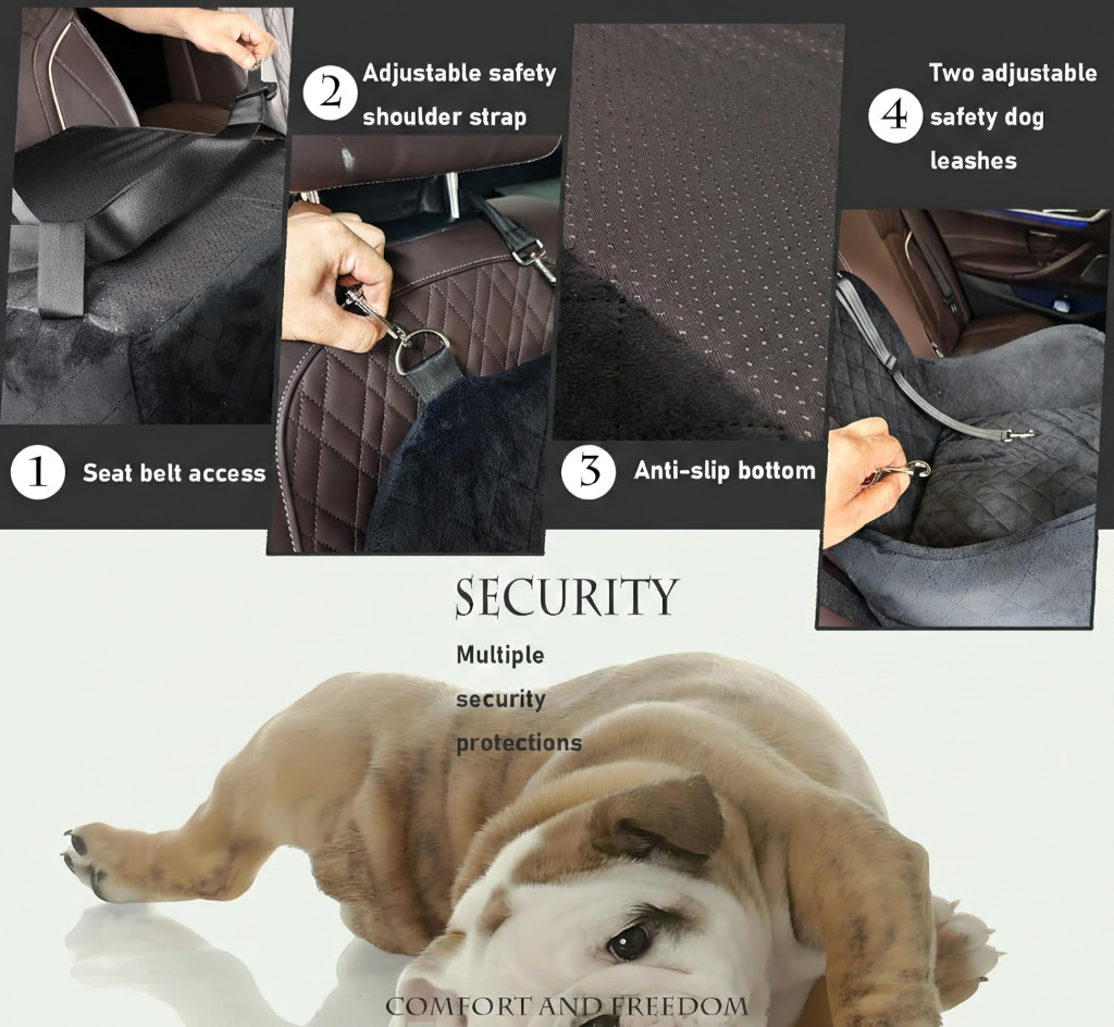 Elevated Dog Car Seat for Small Dogs, Washable Booster Cushion - Image 4